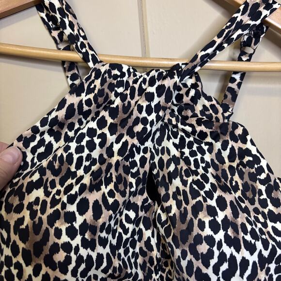 Leopard print swimsuit miracle brands embrace your curves 1X one piece keyhole - Picture 2 of 5